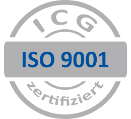 ICG-Siegel: nach ISO 9001 zertifiziert